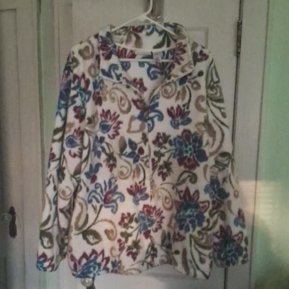 Alfred Dunner Cozy Multicolor Fleece Jacket